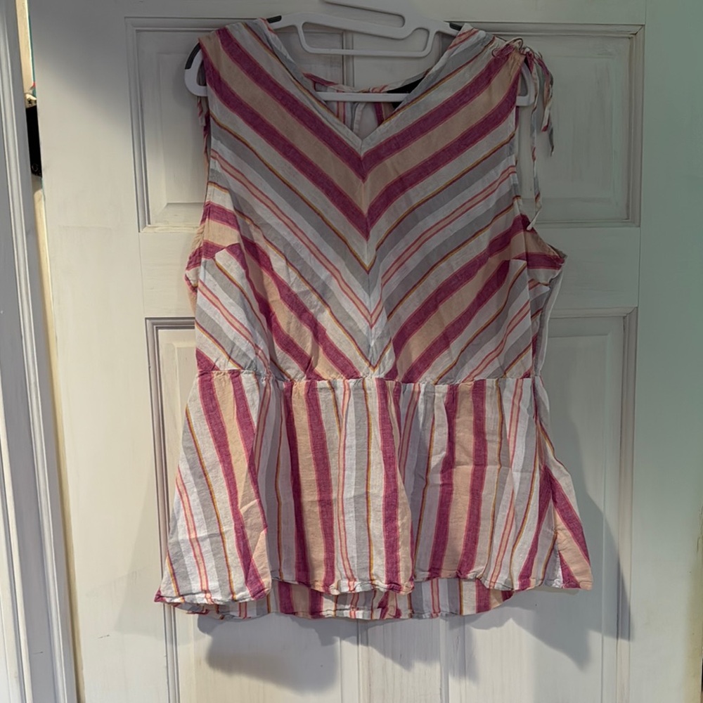 Striped Pink and White Women's Top Lane Bryant